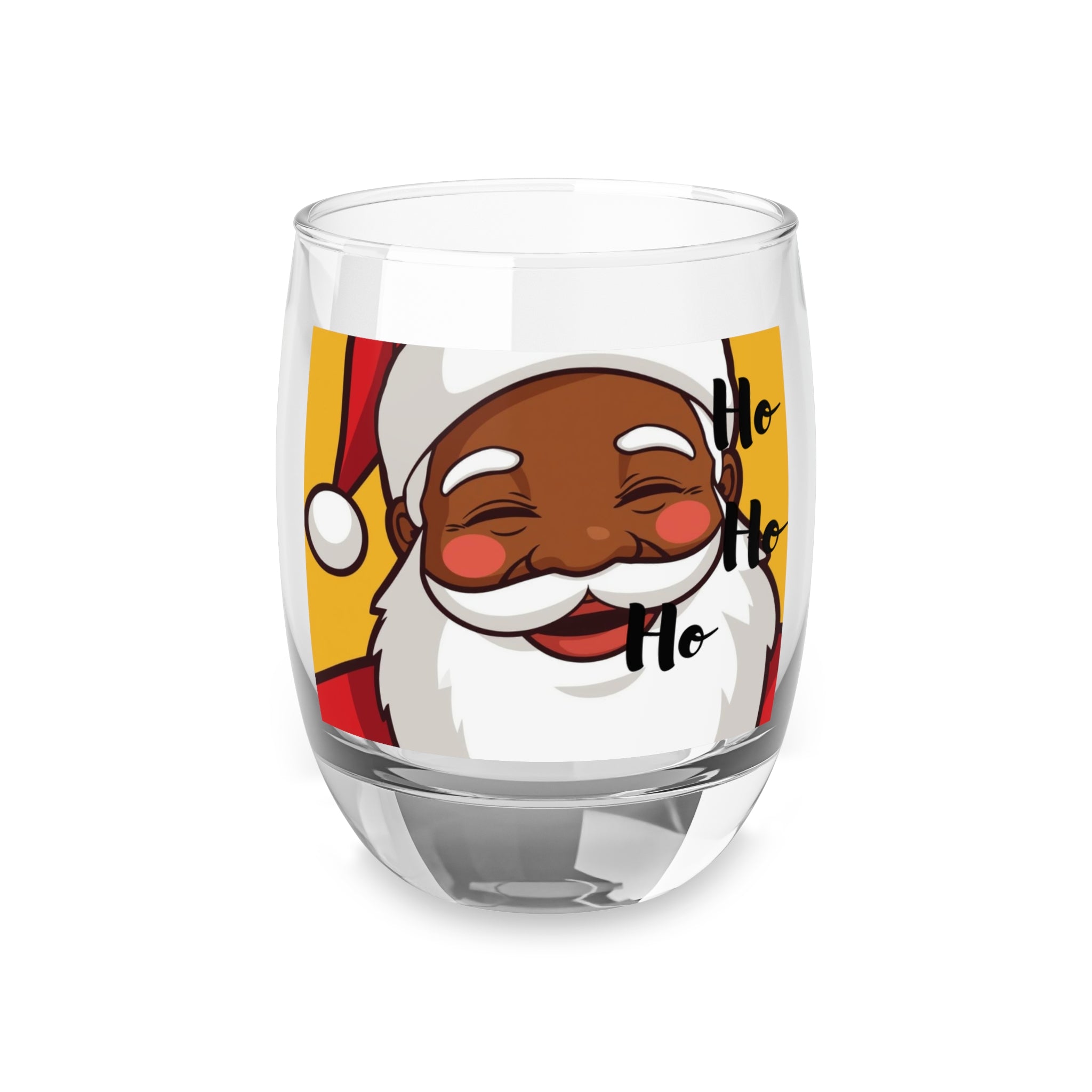 Festive Whiskey Glass - Santa Ho Ho Ho Design, Christmas Gift, Holiday Drinkware, Funny Barware, Unique Home Decor
