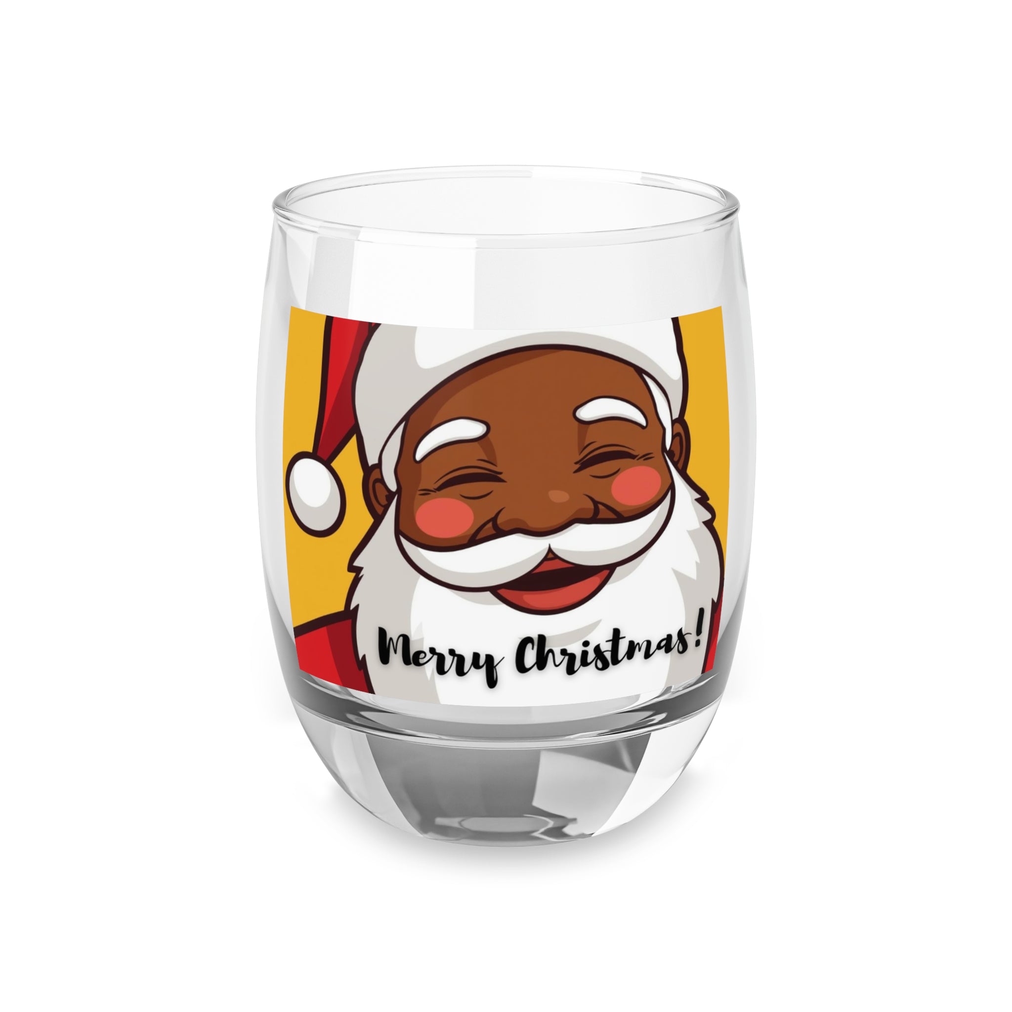 Festive Whiskey Glass - Santa Ho Ho Ho Design, Christmas Gift, Holiday Drinkware, Funny Barware, Unique Home Decor