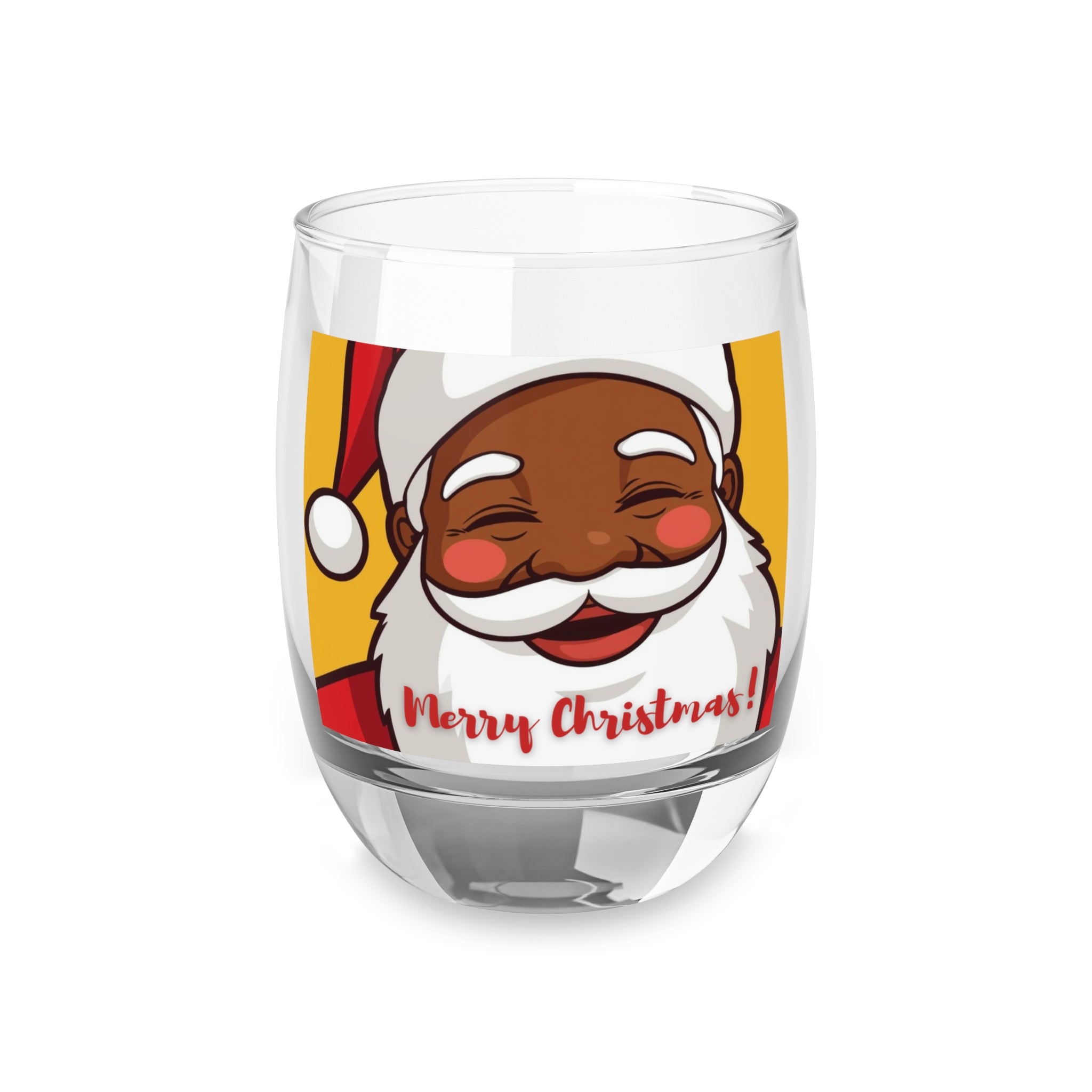 Festive Whiskey Glass - Santa Ho Ho Ho Design, Christmas Gift, Holiday Drinkware, Funny Barware, Unique Home Decor
