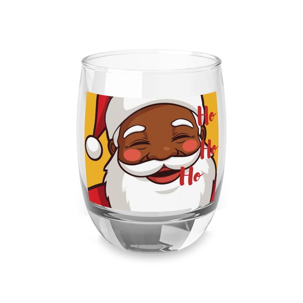 Festive Whiskey Glass - Santa Ho Ho Ho Design, Christmas Gift, Holiday Drinkware, Funny Barware, Unique Home Decor