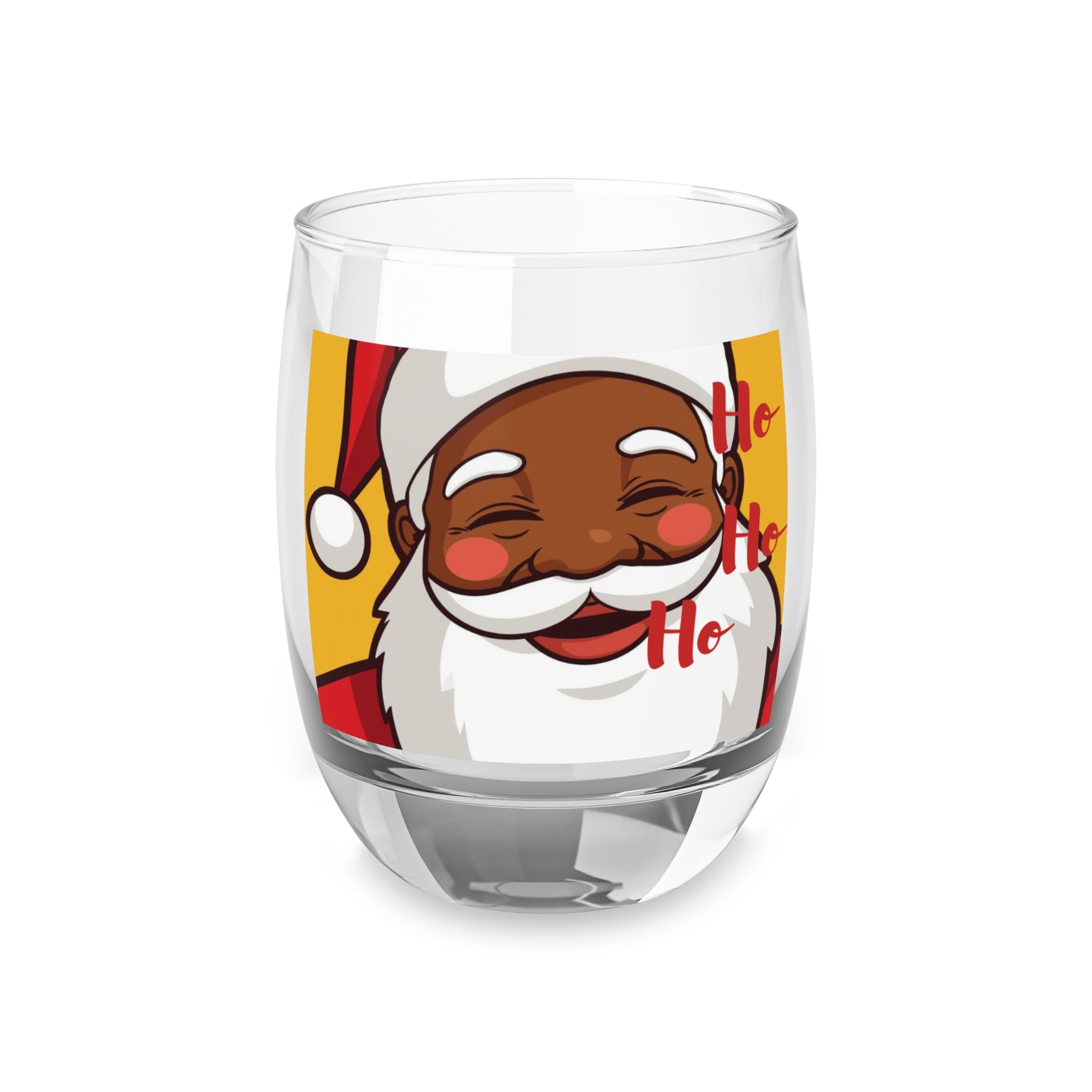 Festive Whiskey Glass - Santa Ho Ho Ho Design, Christmas Gift, Holiday Drinkware, Funny Barware, Unique Home Decor